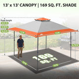 13x13 Straight Leg Pop Up Canopy Tent with 169 sqft of Shade - Eagle Peak®
