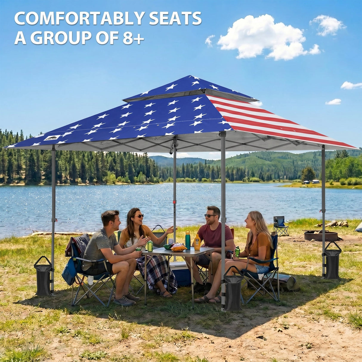 13x13 Straight Leg Pop Up Canopy Tent with 169 sqft of Shade - Eagle Peak®