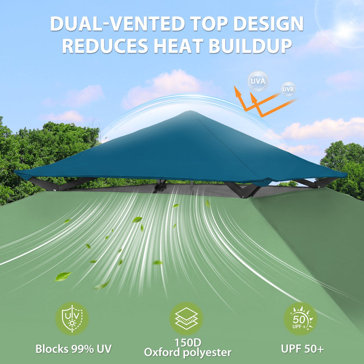 13x13 Straight Leg Pop Up Canopy Tent with 169 sqft of Shade - Eagle Peak®