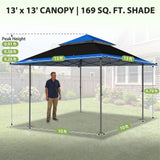 13x13 Straight Leg Pop Up Canopy Tent with 169 sqft of Shade - Eagle Peak®