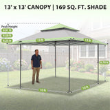 13x13 Straight Leg Pop Up Canopy Tent with 169 sqft of Shade - Eagle Peak®