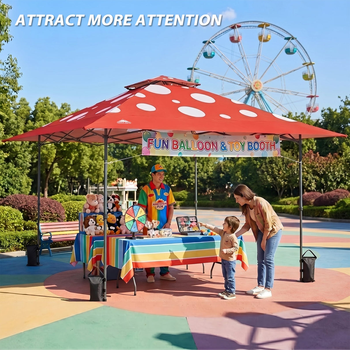 13x13 Straight Leg Pop Up Canopy Tent with 169 sqft of Shade - Eagle Peak
