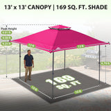 13x13 Straight Leg Pop Up Canopy Tent with 169 sqft of Shade - Eagle Peak®
