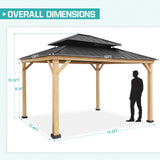 13x15 Cedar Wood Gazebo Hardtop Gazebo - Eagle Peak Custom Canopy Tent