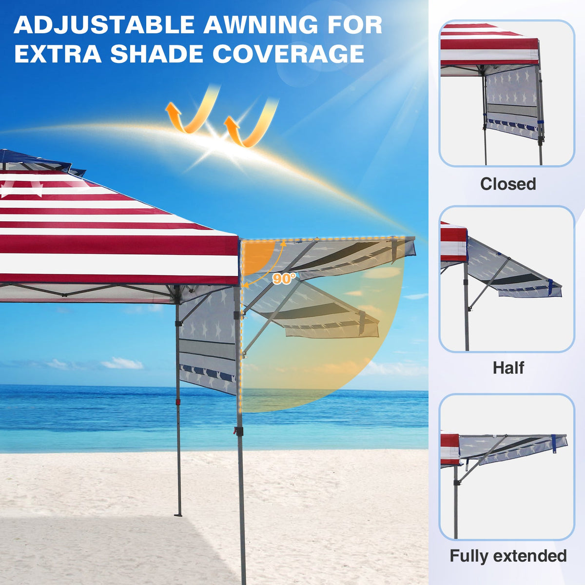 17x10 Pop up Gazebo Canopy Tent, Dual Awnings - Eagle Peak®