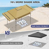 17x10 Pop up Gazebo Canopy Tent, Dual Awnings - Eagle Peak®