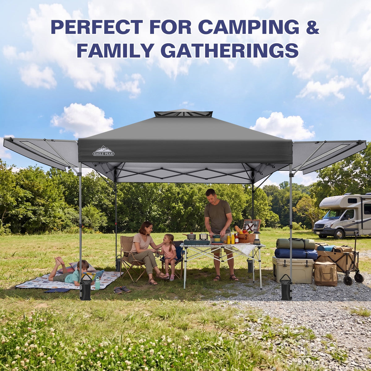 17x10 Pop up Gazebo Canopy Tent, Dual Awnings - Eagle Peak®