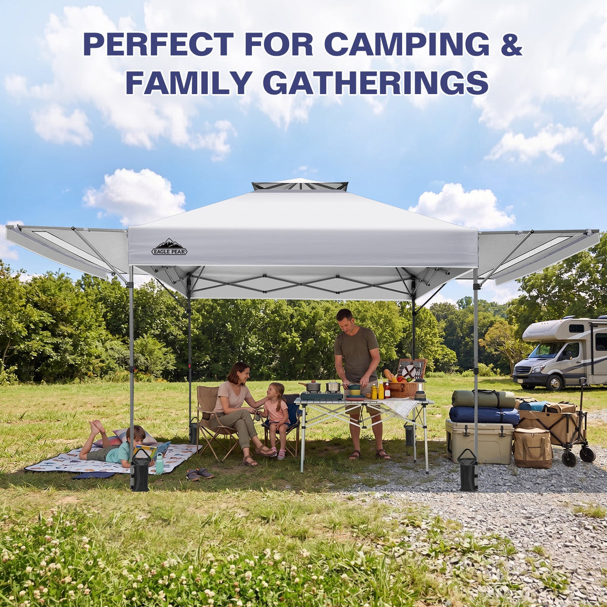 17x10 Pop up Gazebo Canopy Tent, Dual Awnings - Eagle Peak®