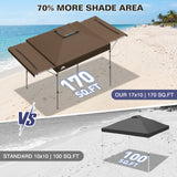 17x10 Pop up Gazebo Canopy Tent, Dual Awnings - Eagle Peak®
