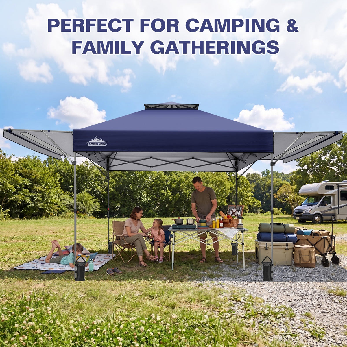 17x10 Pop up Gazebo Canopy Tent, Dual Awnings - Eagle Peak®