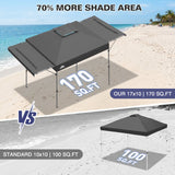 17x10 Pop up Gazebo Canopy Tent, Dual Awnings - Eagle Peak®