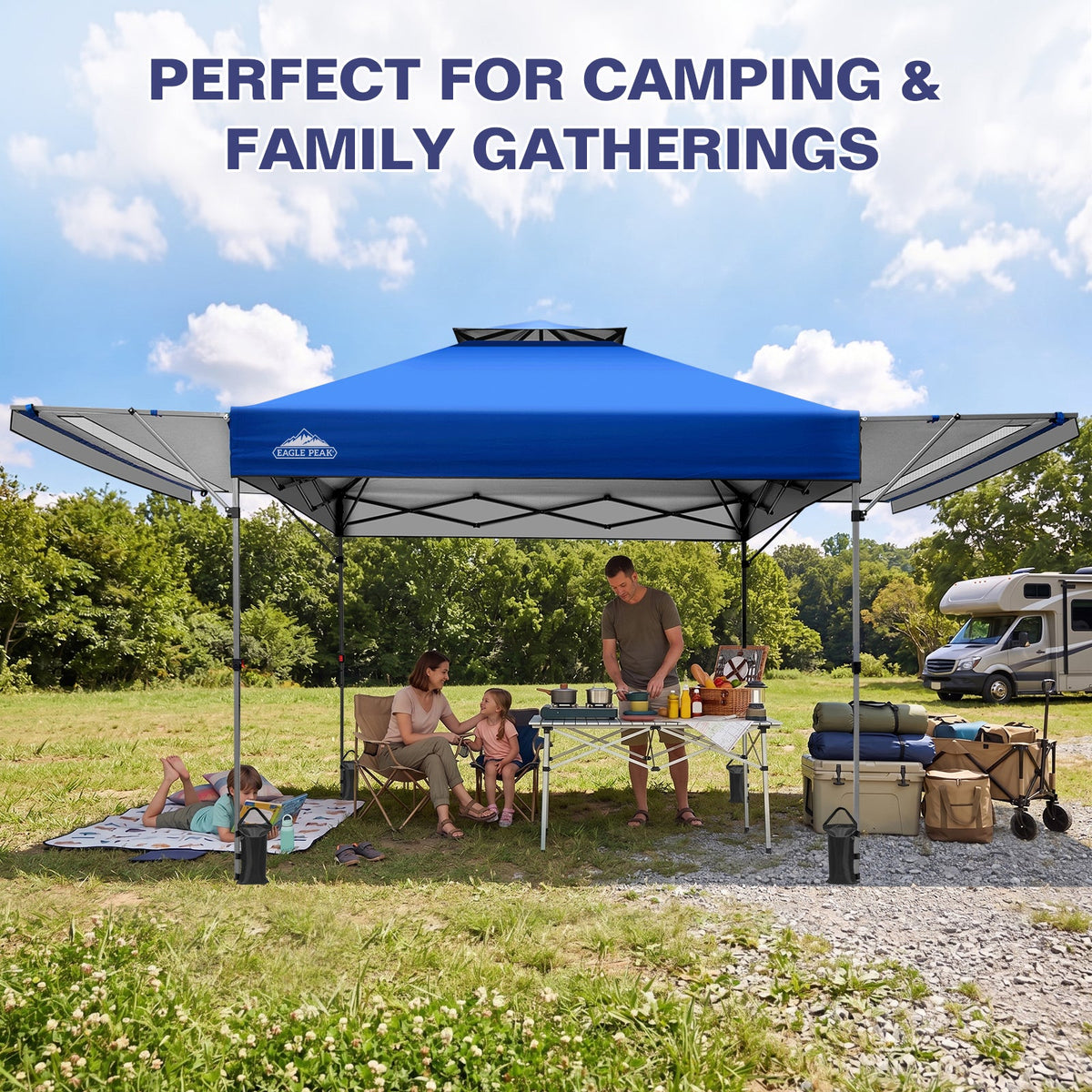 17x10 Pop up Gazebo Canopy Tent, Dual Awnings - Eagle Peak®