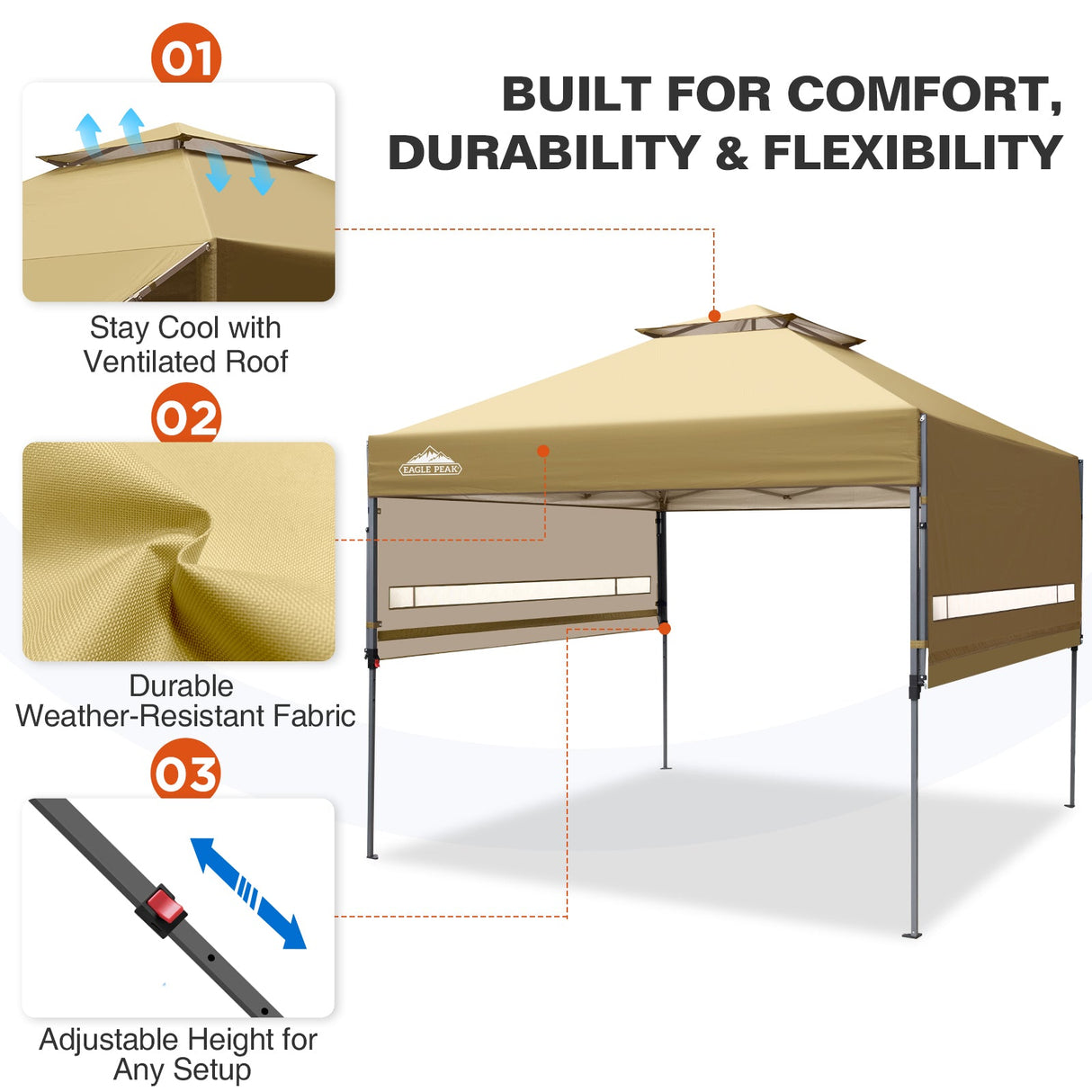 17x10 Pop up Gazebo Canopy Tent Outdoor Instant Canopy Shelter - Eagle Peak