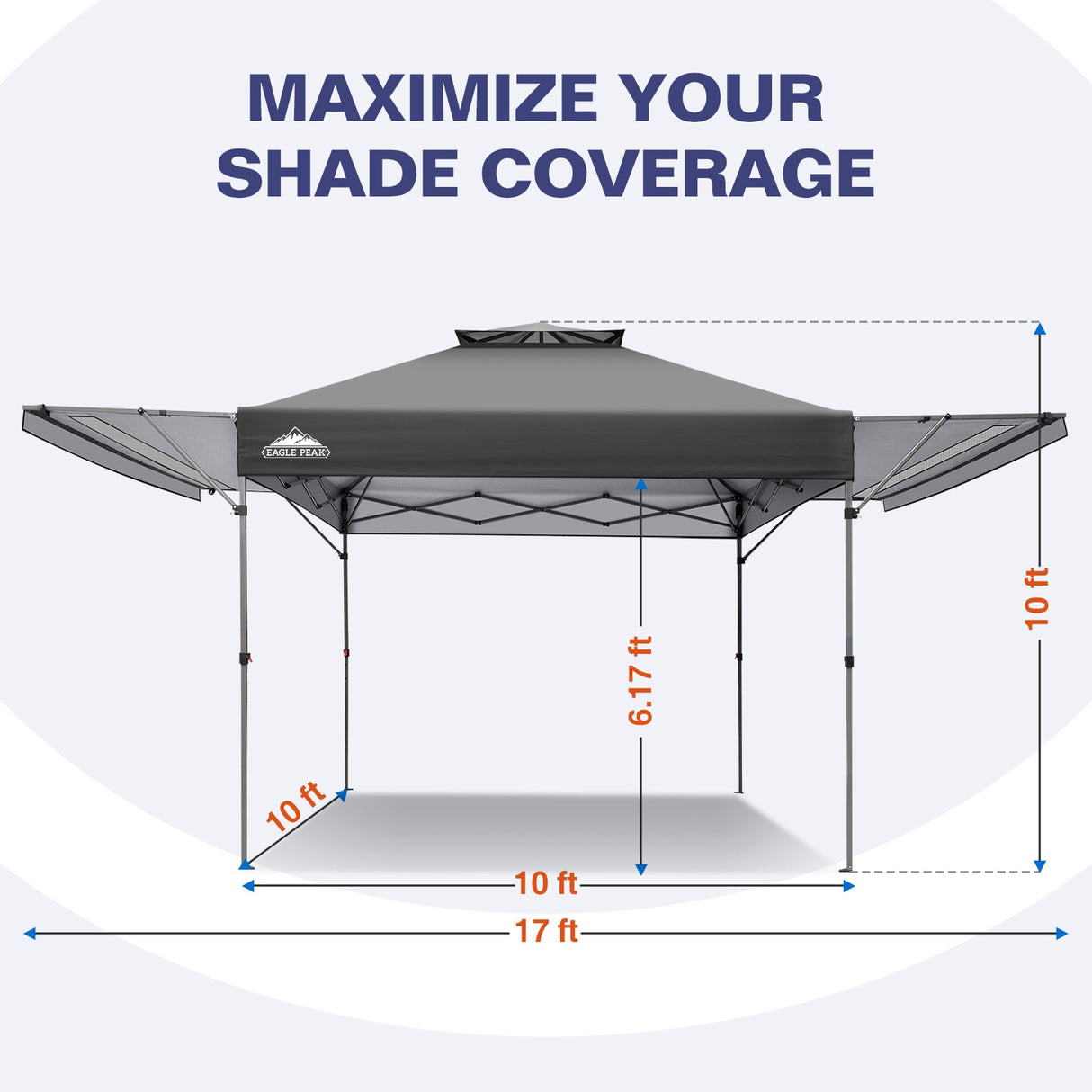17x10 Pop up Gazebo Canopy Tent Outdoor Instant Canopy Shelter - Eagle Peak®