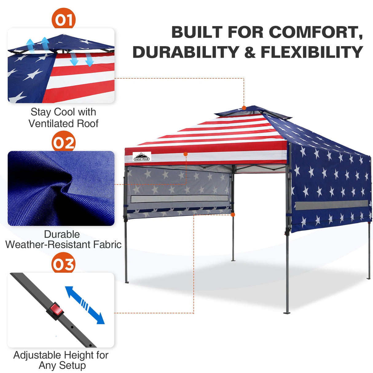 17x10 Pop up Gazebo Canopy Tent Outdoor Instant Canopy Shelter - Eagle Peak