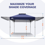 17x10 Pop up Gazebo Canopy Tent Outdoor Instant Canopy Shelter - Eagle Peak®