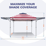 17x10 Pop up Gazebo Canopy Tent Outdoor Instant Canopy Shelter - Eagle Peak®