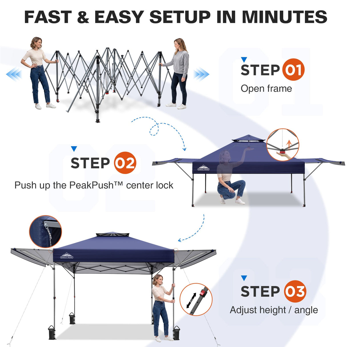 17x10 Pop up Gazebo Canopy Tent Outdoor Instant Canopy Shelter - Eagle Peak®