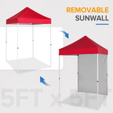 EAGLE PEAK Straight Leg Outdoor Portable Canopy Tent with Removable Sunwalls 5x5 ft, Carry Bag Included