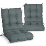 Tufted Outdoor/Indoor Seat/Back Chair Cushion, Set of 2, 42'' x 21''