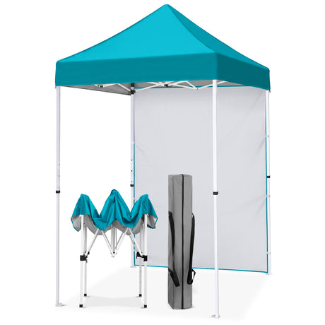 5x5 Straight Leg Pop Up Canopy Tent with One Removable Sunwall