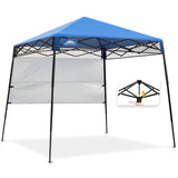 EAGLE PEAK 8x8 Pop Up Canopy Tent with Sidewall, 8x8 Base 6x6 Top