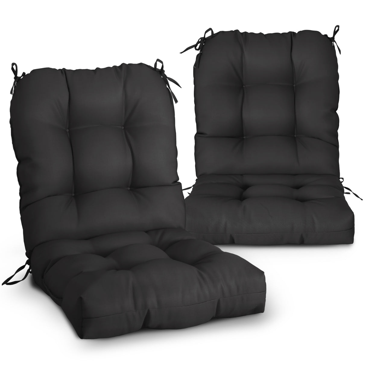 EAGLE PEAK Tufted Outdoor/Indoor Seat/Back Chair Cushion, Set of 2, 42'' x 21''