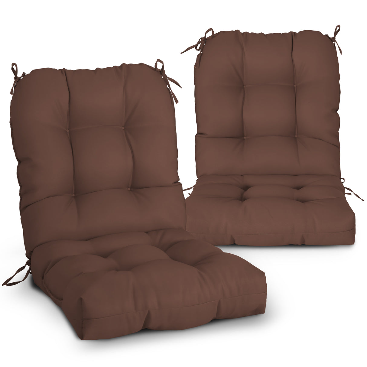 EAGLE PEAK Tufted Outdoor/Indoor Seat/Back Chair Cushion, Set of 2, 42'' x 21''