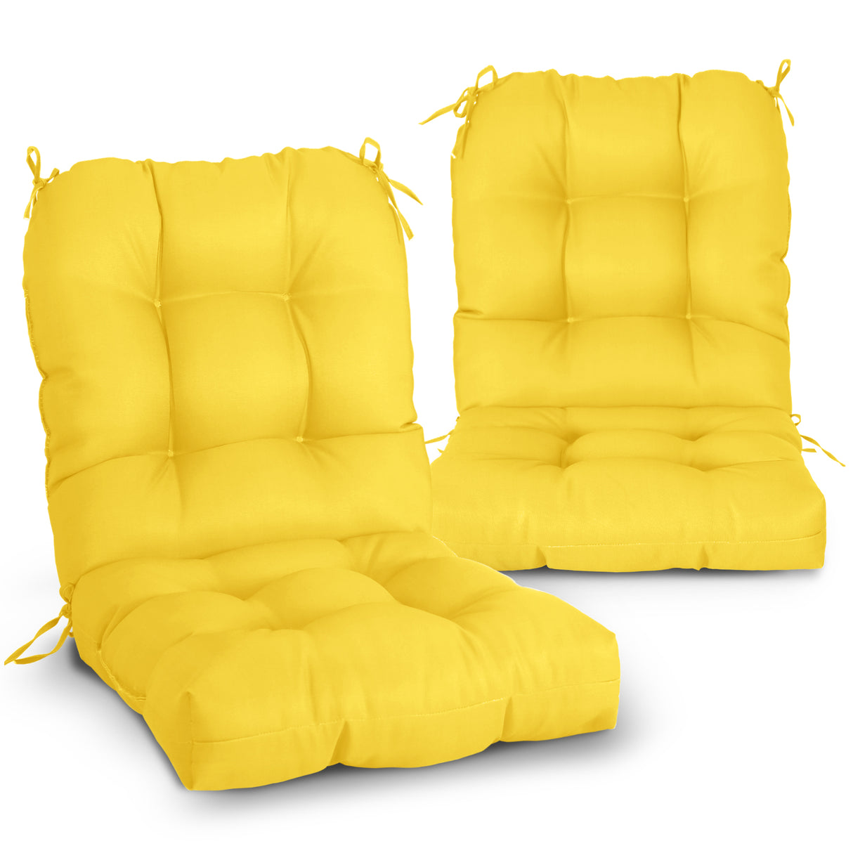 EAGLE PEAK Tufted Outdoor/Indoor Seat/Back Chair Cushion, Set of 2, 42'' x 21''