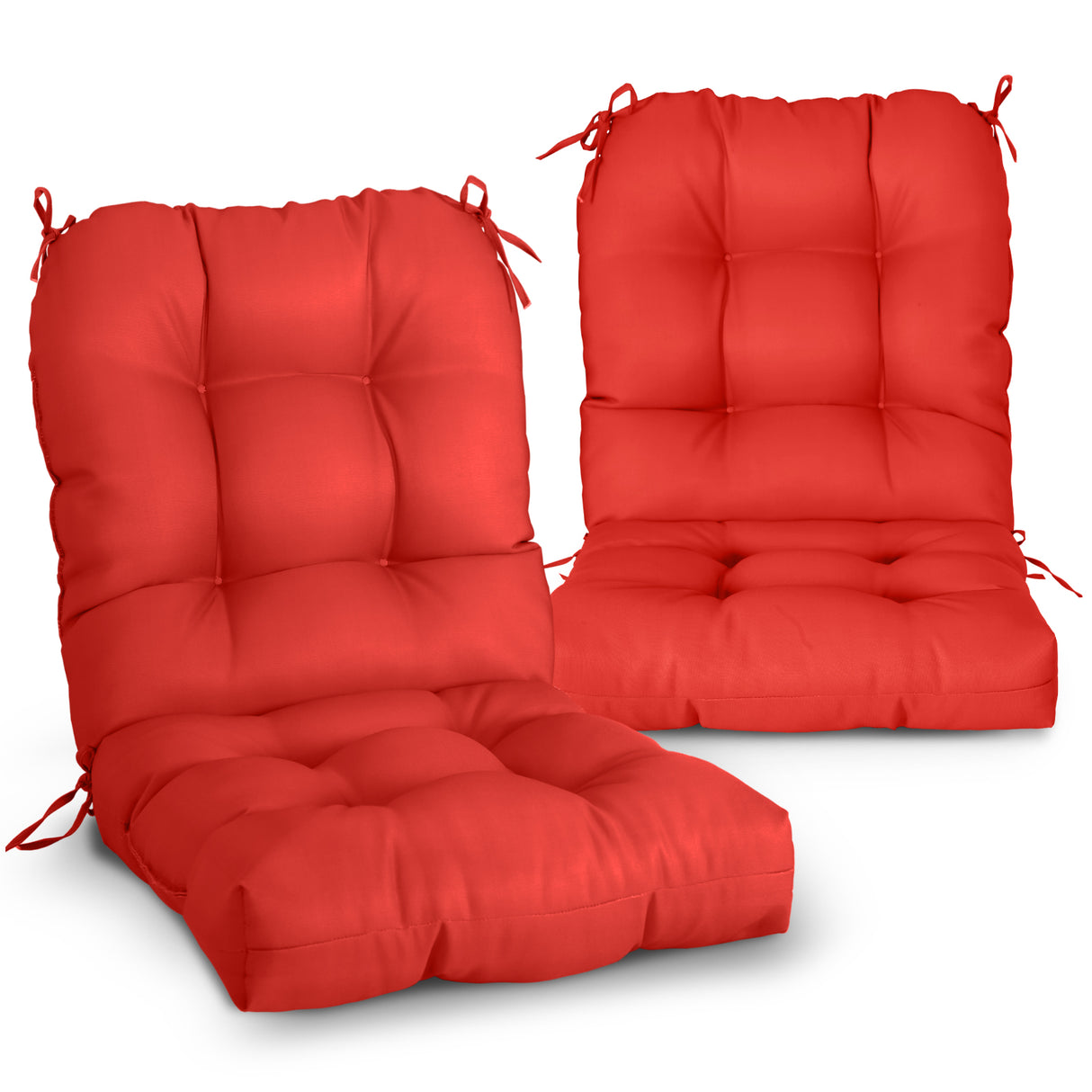 EAGLE PEAK Tufted Outdoor/Indoor Seat/Back Chair Cushion, Set of 2, 42'' x 21''