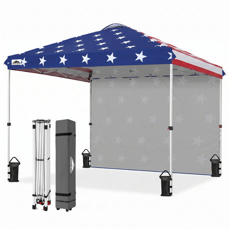 10x10 Commercial Pop up Canopy with 1 Sidewall