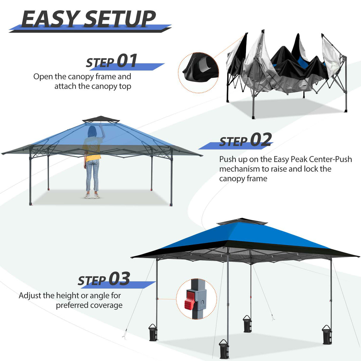 EAGLE PEAK 13x13 Straight Leg Pop Up Canopy Tent