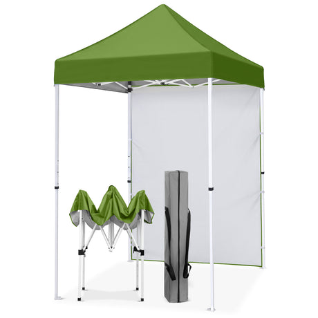 5x5 Straight Leg Pop Up Canopy Tent with One Removable Sunwall