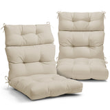 Tufted Outdoor/Indoor High Back Patio Chair Cushion, Set of 2, 46'' x 22''