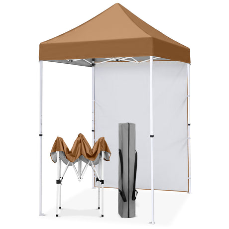 5x5 Straight Leg Pop Up Canopy Tent with One Removable Sunwall