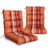 Tufted Outdoor/Indoor High Back Patio Chair Cushion, Set of 2, 46'' x 22''