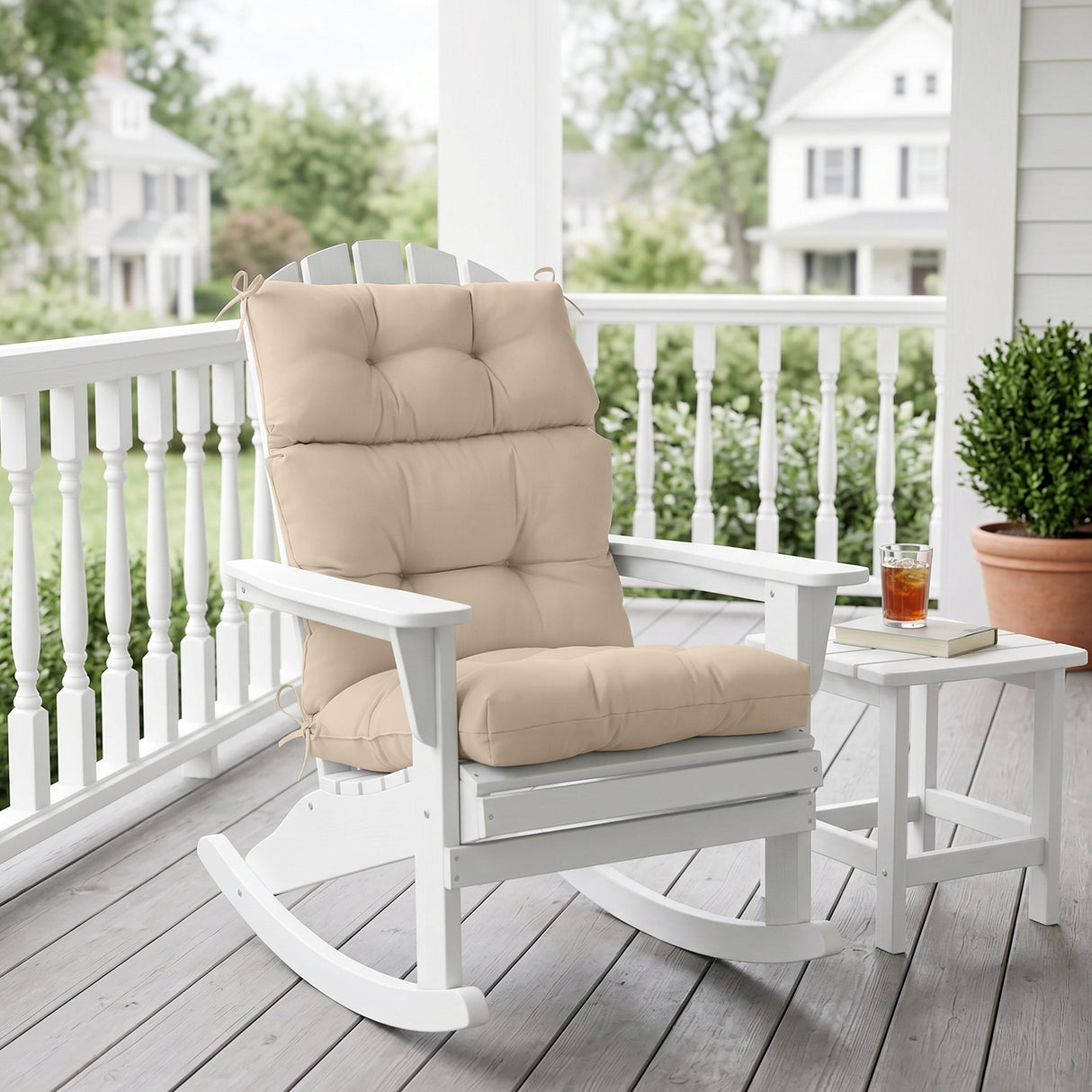 Tufted Outdoor/Indoor High Back Patio Chair Cushion, 1 Pack, 46'' x 22''