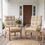 Tufted Outdoor/Indoor High Back Patio Chair Cushions, 4 Pack, 46'' x 22''