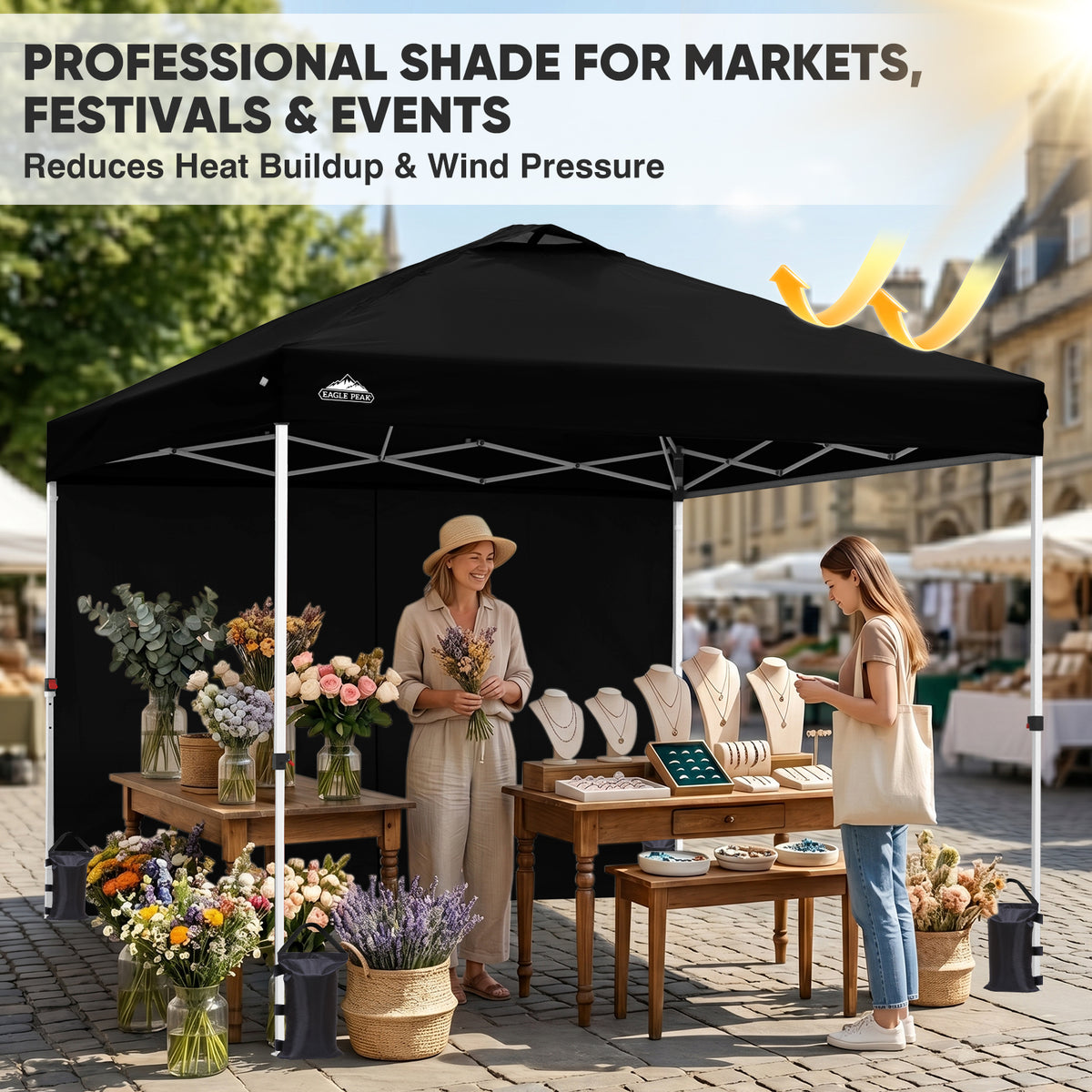Heavy Duty 10x10 Pop Up Canopy Tent, 1 Canopy Sidewall