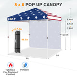 8x8 Pop Up Canopy Tent with 1 Sidewall