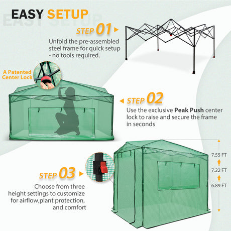 Easy Setup 8x6 Instant Pop Up Greenhouse