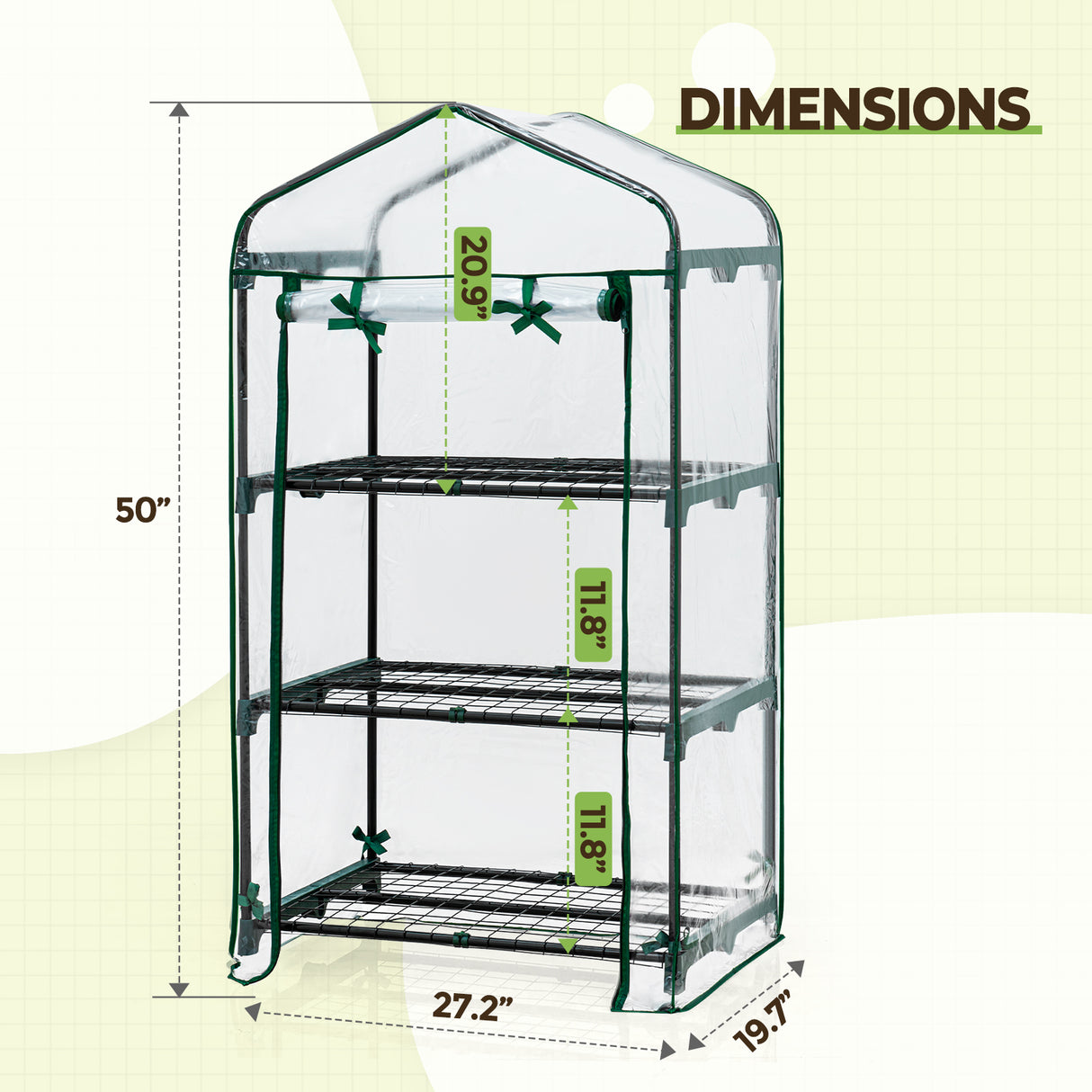 Mini Greenhouse 27" x 19" x 50"