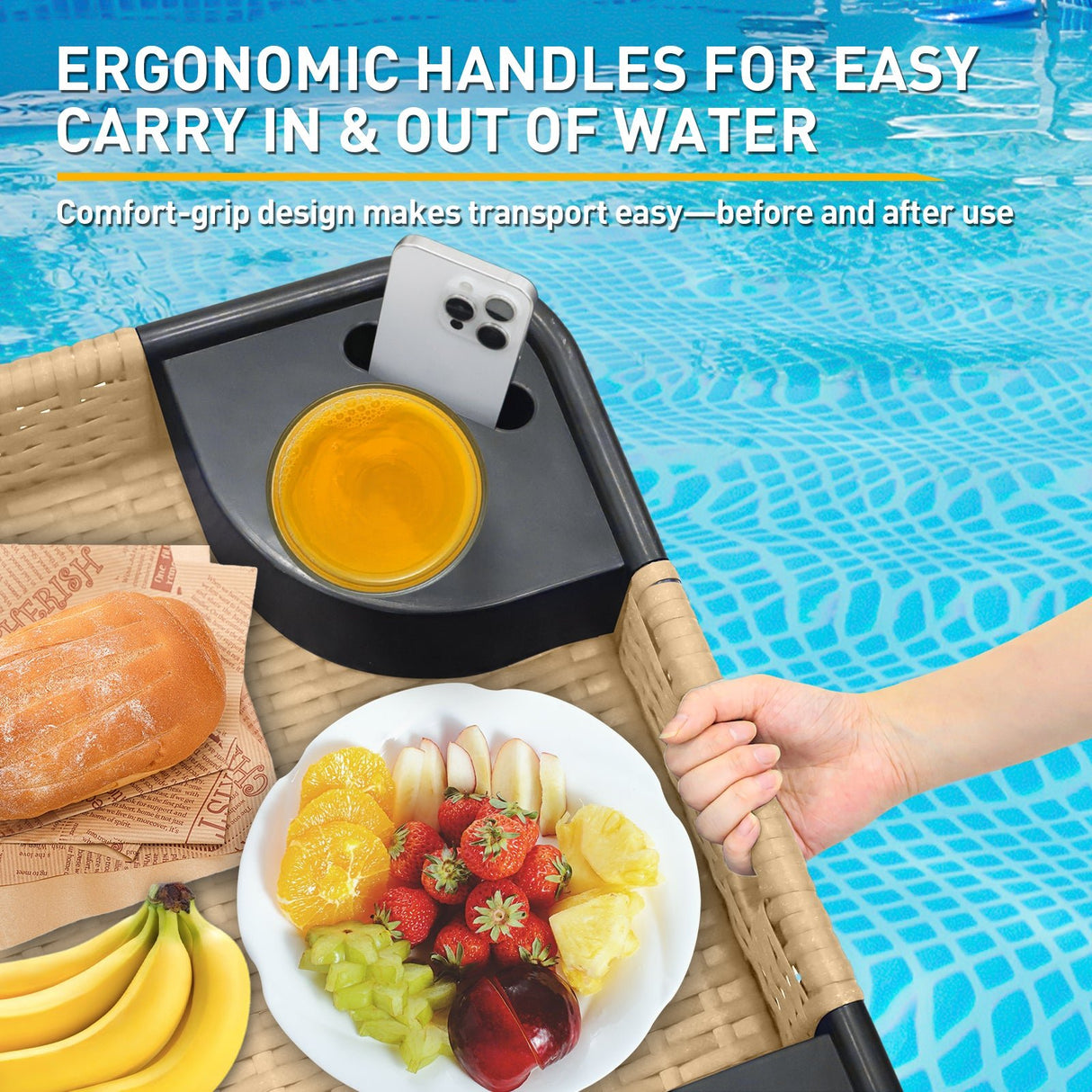 24”x24” Square/35”x24” Rectangular Floating Tray for Pool and Hot Tub - Eagle Peak®