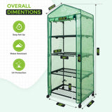 28”x 19”x 67” Mini Greenhouse with Wire Shelves,4 Tier, with Wheels - Eagle Peak Custom Canopy Tent