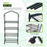 28”x 19”x 67” Mini Greenhouse with Wire Shelves,4 Tier, with Wheels - Eagle Peak Custom Canopy Tent