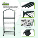 28”x 19”x 67” Mini Greenhouse with Wire Shelves,4 Tier, with Wheels - Eagle Peak Custom Canopy Tent