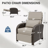 Outdoor Wicker Recliner Chair with Footrest