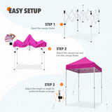 EAGLE PEAK 5x5 Pop Up Canopy Tent Instant Outdoor Canopy Easy Set-up Straight Leg Folding Shelter