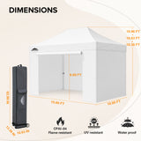 Commercial Heavy Duty 10x15/10x20 Pop Up Canopy, 4 Sidewalls