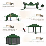 EAGLE PEAK 13x13 Pop Up Gazebo w/ Mosquito Netting - Eagle Peak Canopy and Outdoor Products